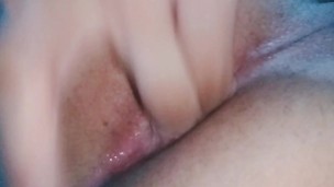 Fingering my shiny lubed femboy ass