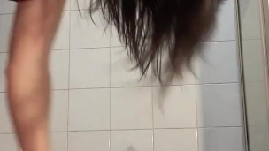 Washing the floor in my bra