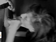 Sexy Granny Big Cock Blowjob B&W 4/16