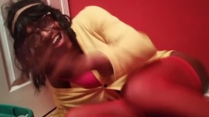 Ebony tranny shemale in sexy lingerie - Part 3