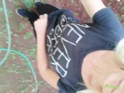 WTF TOTALLY HORNY! I'M SECRETLY MASTURBATING IN THE GARDEN 14/16