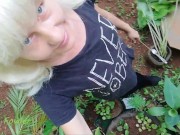 WTF TOTALLY HORNY! I'M SECRETLY MASTURBATING IN THE GARDEN 15/16