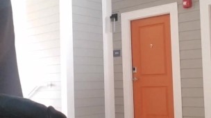 While the front door was open 