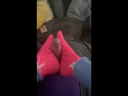Amateur sock job foot job with cum into socks and wearing them after runnerbean87  2/16