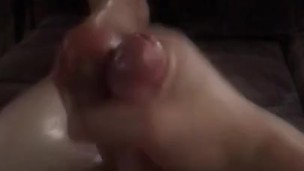 Cumming dick to dildo