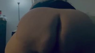 Fat ass SSBBW rides dildo suctioned to chair