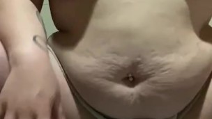 Rubbing my squishy belly 