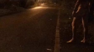 Nude walk down road 