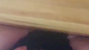 Pussy rub with black panties 