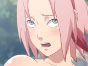 Naruto and Fairy Tail - Himawari Sakura Hinata Futa Sara Lesbian Orgy 14/16