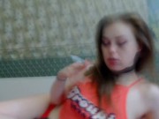 SHE SMOKE A CIGARETTE AFTER BLOWJOB. POV 9/16