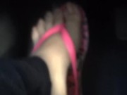 @tici_feet IG @ticii_feet revving pedal pumping wearing havaianas (preview)