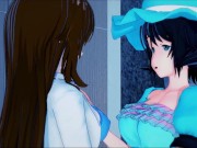 Kurisu Makise fucks Mayuri Shiina with a lesbian strapon. Steins;Gate hentai. 5/16