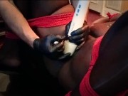 Black girl has her clit tortured with a Hitachi while tied up FULL length 6/16