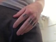 Pee desperation after hours of holding 