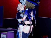 Genshin Impact - Jean fucks Lisa in a love hotel. Eats her pussy, fucks her with strapon. 1/16