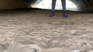 Eddie De Luca Pissing Under Road