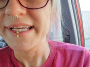 Anal first time in the backseat in public  15/16