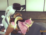 Furry Hentai Bisexual - Rabbit fucks 2 Foxs (Foxy and Fox) 13/16