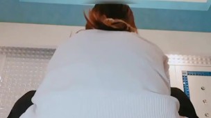 crossdresser sissy very big dildo solo play