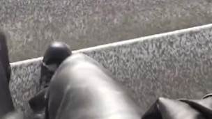 Leather pants and walk