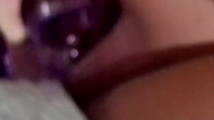 NaughtyNicole420 cums on her vibrator toy