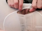 Amateur Japanese schoolgirl fingering herself after school. Virgin lesbian solo uncensored 13/16