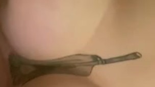 Thicc teen playing with her big tits 