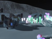 Hot sex on th exoplanet! An alien gets fucked by a spacewoman in spacesuit with strapon