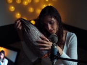 ASMR with pillow (stroke, bite, scratch, rub)