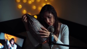 ASMR with pillow (stroke, bite, scratch, rub)