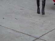 Vintage Car Babe Wearing Sexy Long Leather Boots 14/16