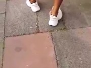 Black Girl in Micro Shorts Bending Over on the Street - THICK BOOTY Candid 8/16
