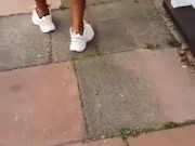 Black Girl in Micro Shorts Bending Over on the Street - THICK BOOTY Candid 9/16