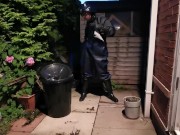 rain gear loser showing off its chastity belt and being a pathetic pig 12/16