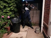 rain gear loser showing off its chastity belt and being a pathetic pig 14/16