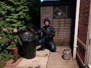 rain gear loser showing off its chastity belt and being a pathetic pig 16/16