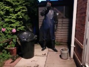 rain gear loser showing off its chastity belt and being a pathetic pig 4/16