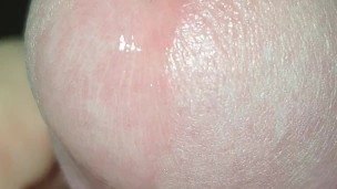 Playing with foreskin, precum, close-up. 4k, 60fps