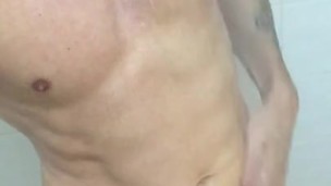 Wanking in shower
