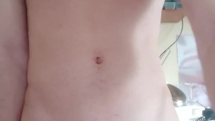 My mother leave the house so I am cum in the kitchen