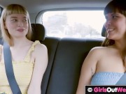 GirlsOutWest - Hot busty lesbian babes fuck on the couch 4/16