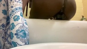 First dildo and butt plug in ass masturbation vid