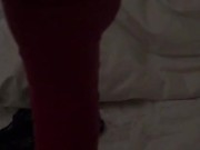 Teen fucks herself, panty stuffing & squirts as she listens to parents fucking hard next door 11/16