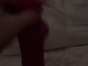 Teen fucks herself, panty stuffing & squirts as she listens to parents fucking hard next door 16/16