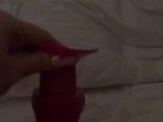 Teen fucks herself, panty stuffing & squirts as she listens to parents fucking hard next door 8/16