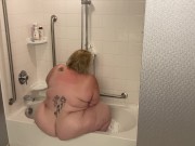 Fucking myself using the bathtub!