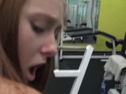 HUNT4K. Magnificent chick gives trimmed vagina for cash in the gym 12/16