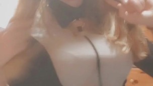 Sexy Sissy Blonde Trans Girl In Dress Upskirt Panties Anal Buttplug