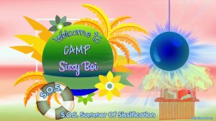 A gravação pelos alto-falantes do Acampamento Sissy Boi enquanto todas as maricas chupam pau para Mistress